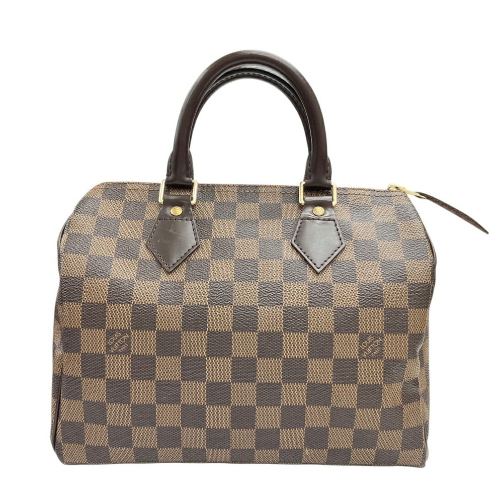 LOUIS VUITTON Speedy 25 N41532 Damier Ebene Handbag Brown Men's Women's